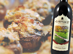 Stuffed mushrooms paired with Cabernet Franc